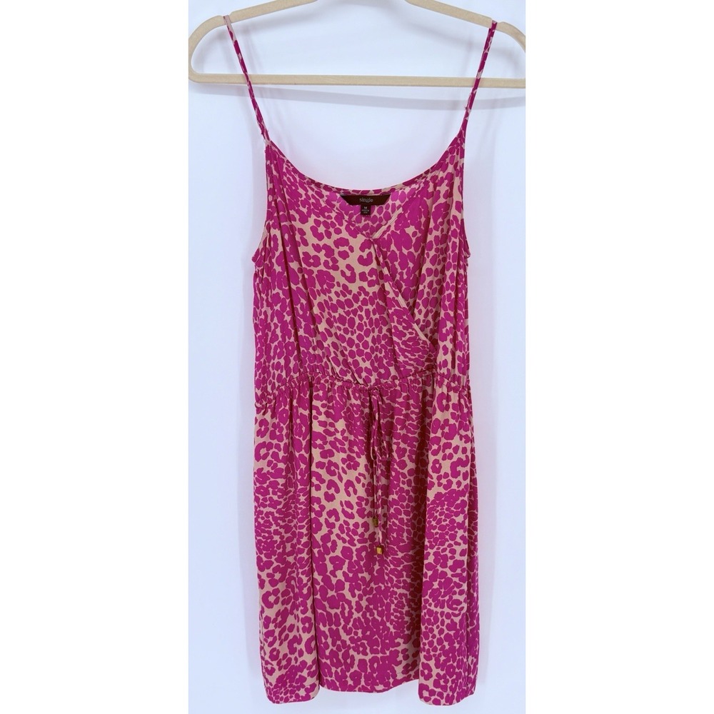 Silk Slip Dress By Single Brand Pink/Beige Leopard Print Barbiecore Y2K Summer M